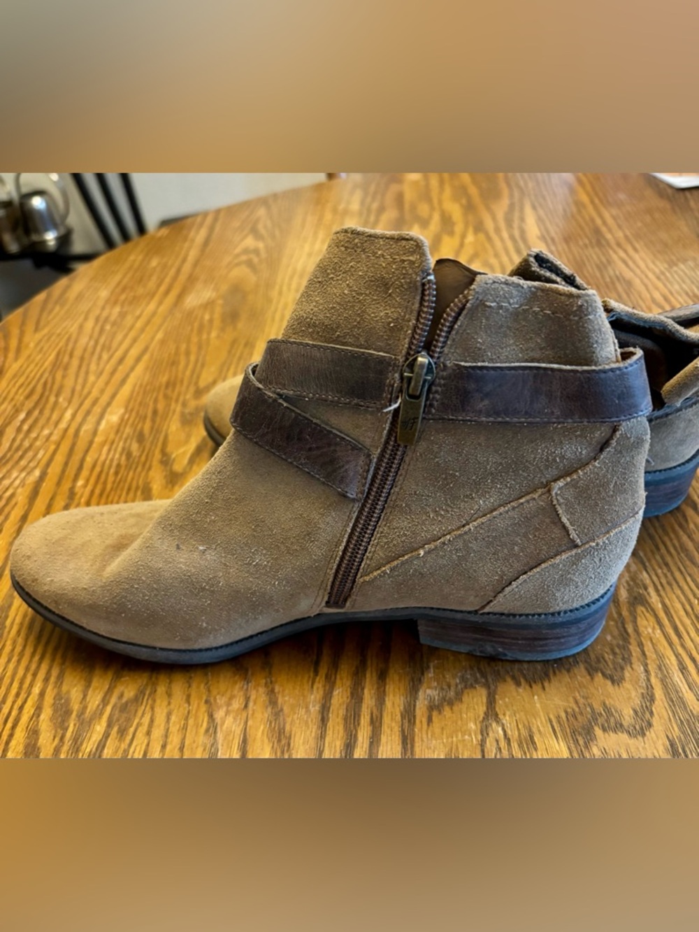 Marc Fisher Taupe Suede Ankle Boots
